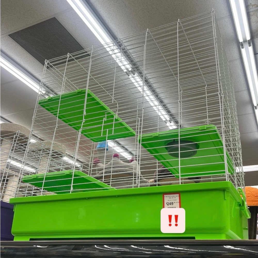 Green Multi-Level Small Animal Cage – Great for Ferrets, Rabbits, or Chinchillas